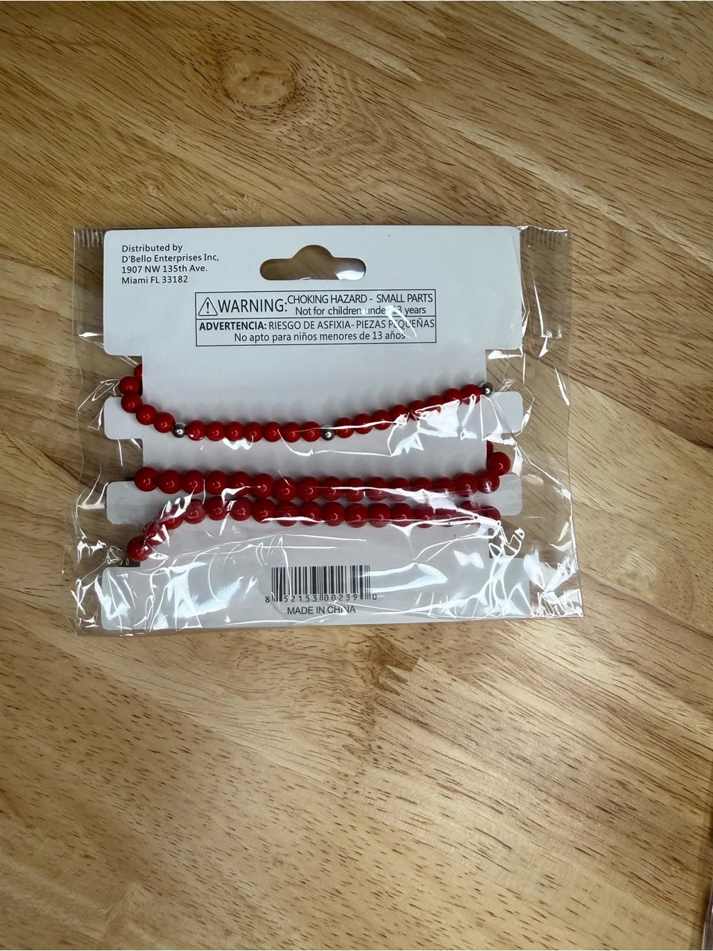 D’Bello Red Beaded Bracelet Set with Hamsa & Evil Eye Charms